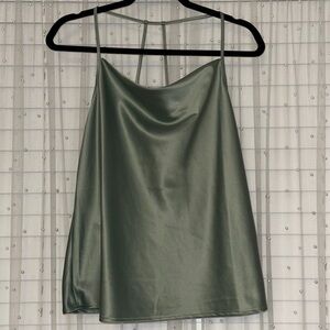 Green Satin Cami Top
